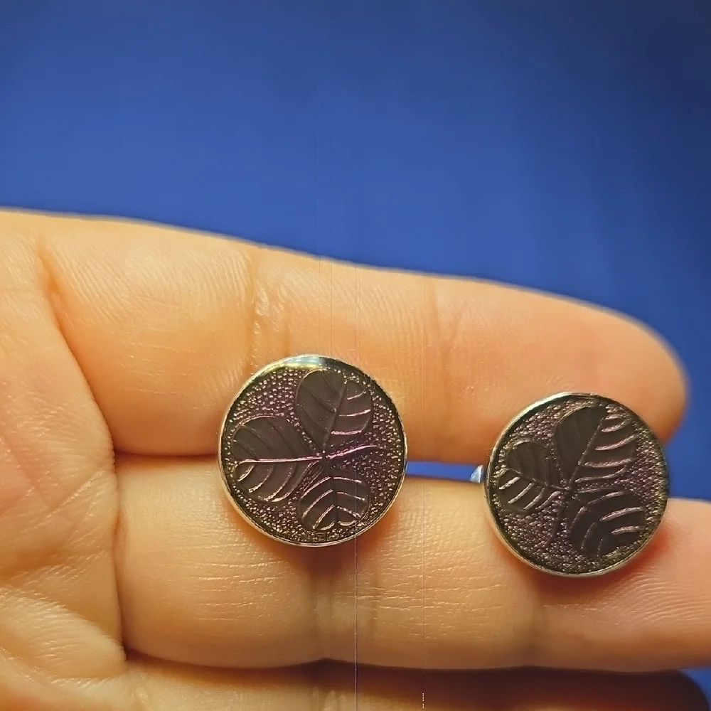 Elegant Purple and Gold Cuff Links